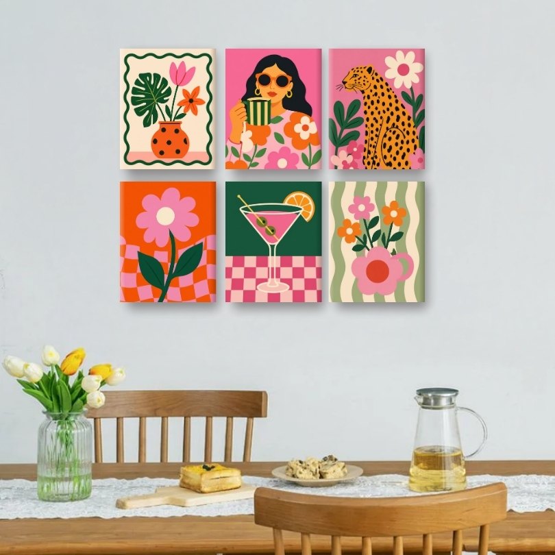 6 Mini Paintings - Vibrant Lifestyle Set