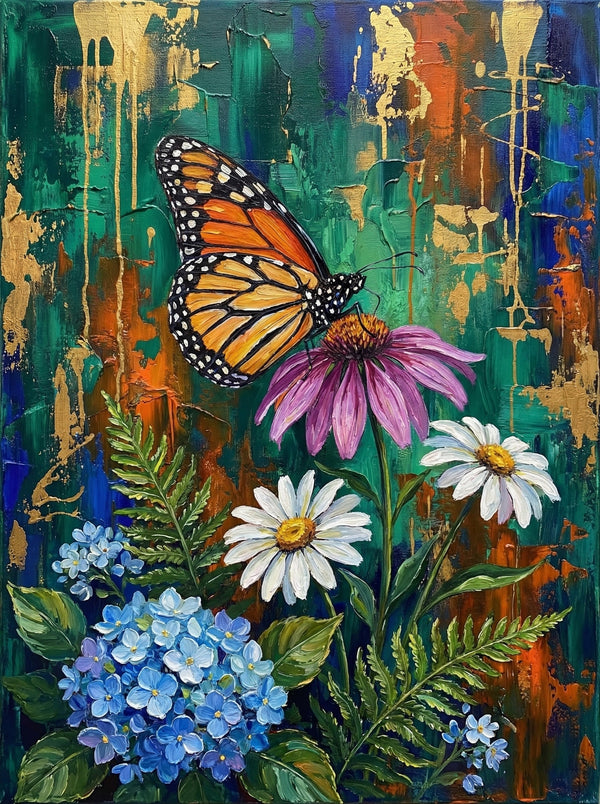 Monarch Butterfly Daisy Garden