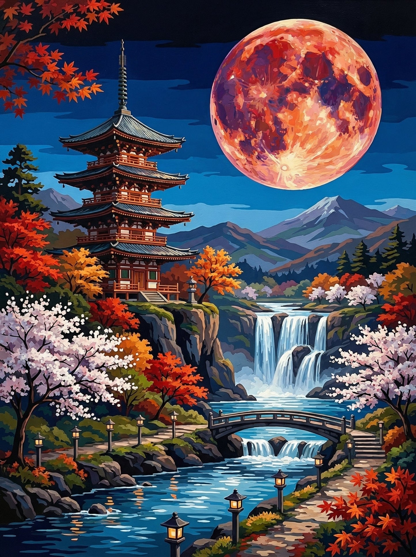 Moonlit Pagoda Temple (80 Colors)