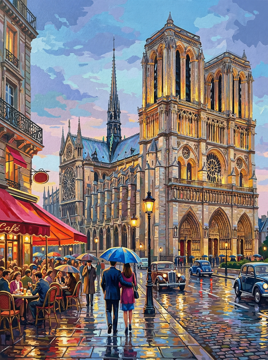 Notre Dame Cathedral Paris Evening (120 Colors)