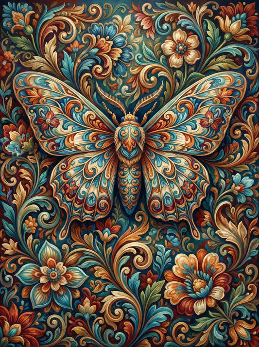 Ornamental Moth Tapestry (120 Colors)