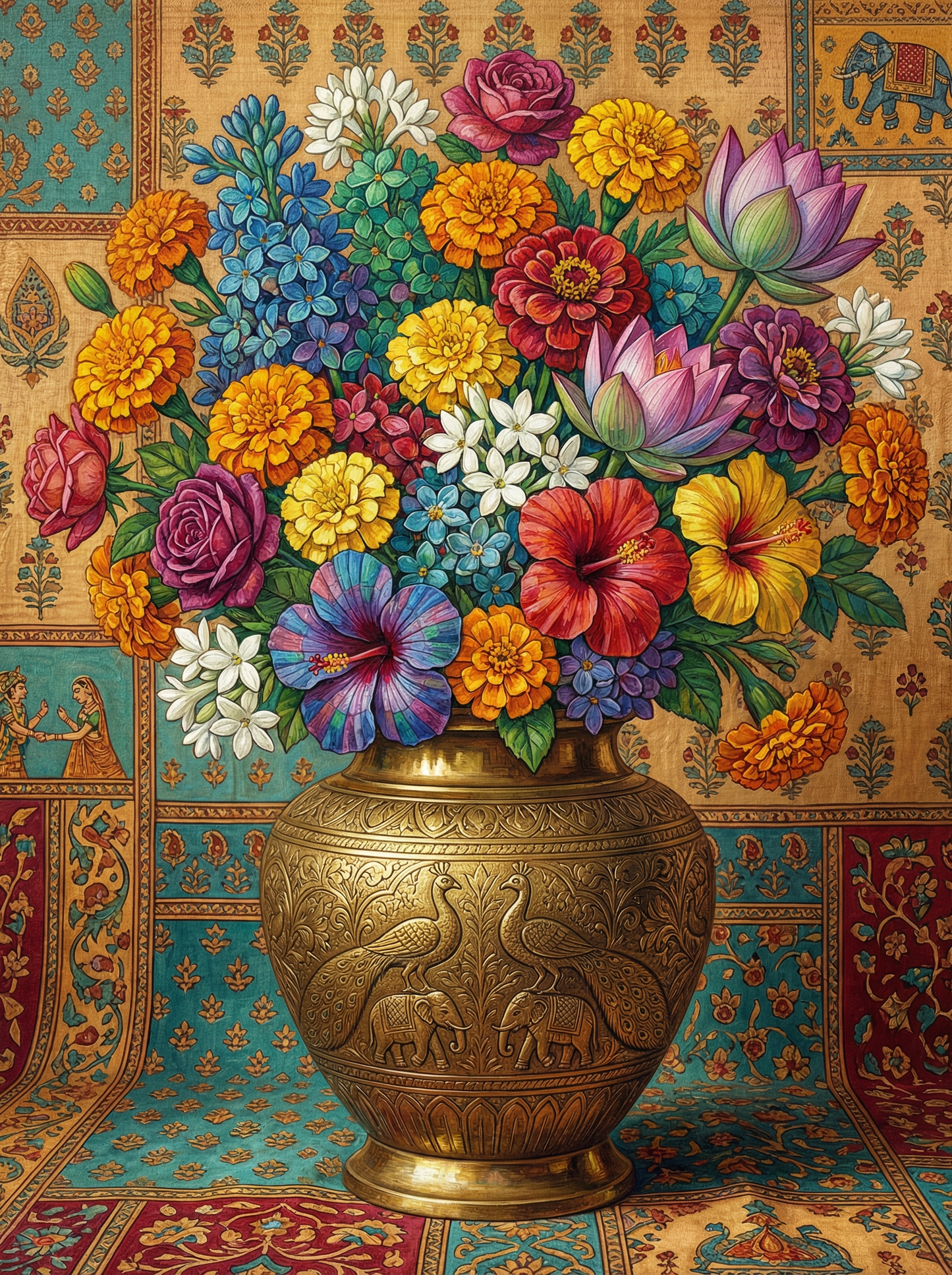 Ornate Brass Garden Bouquet (80 Colors)
