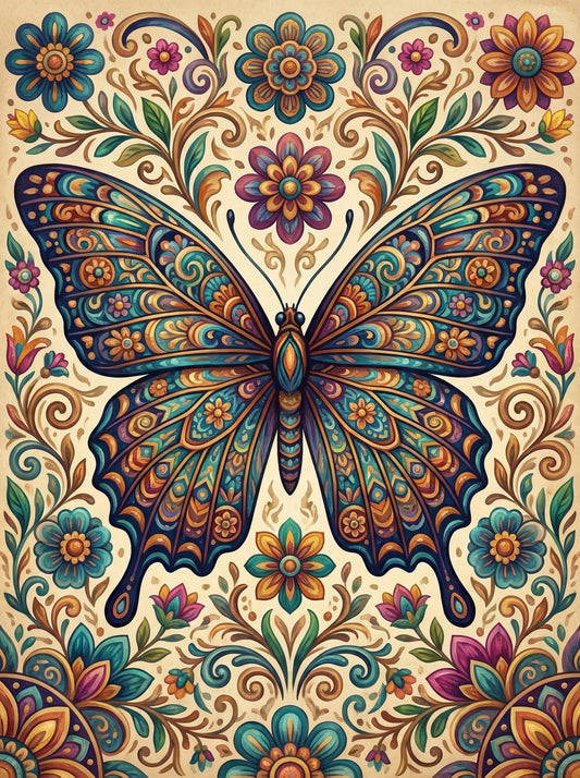 Ornate Butterfly Medallion (120 Colors)