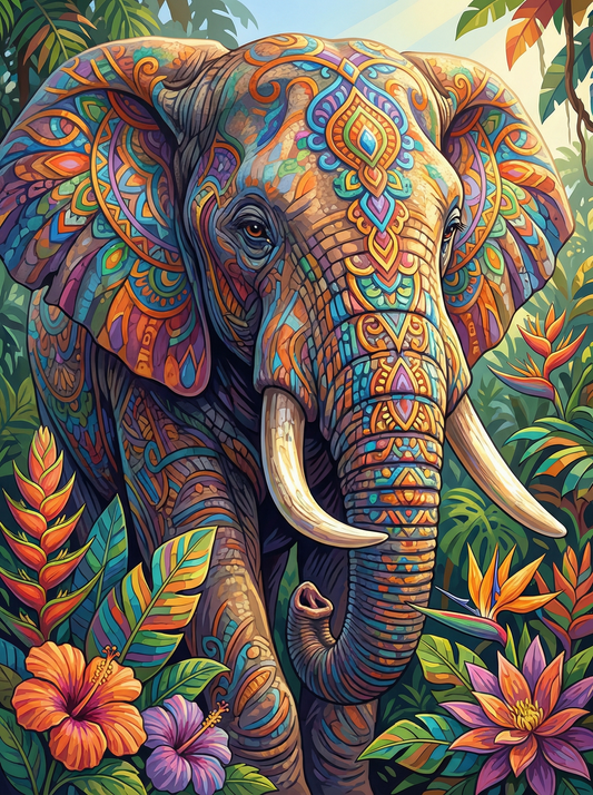Ornate Mandala Elephant (80 Colors)
