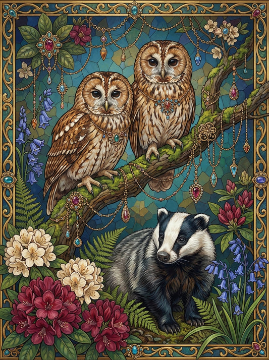 Ornate Owls Badger Nature