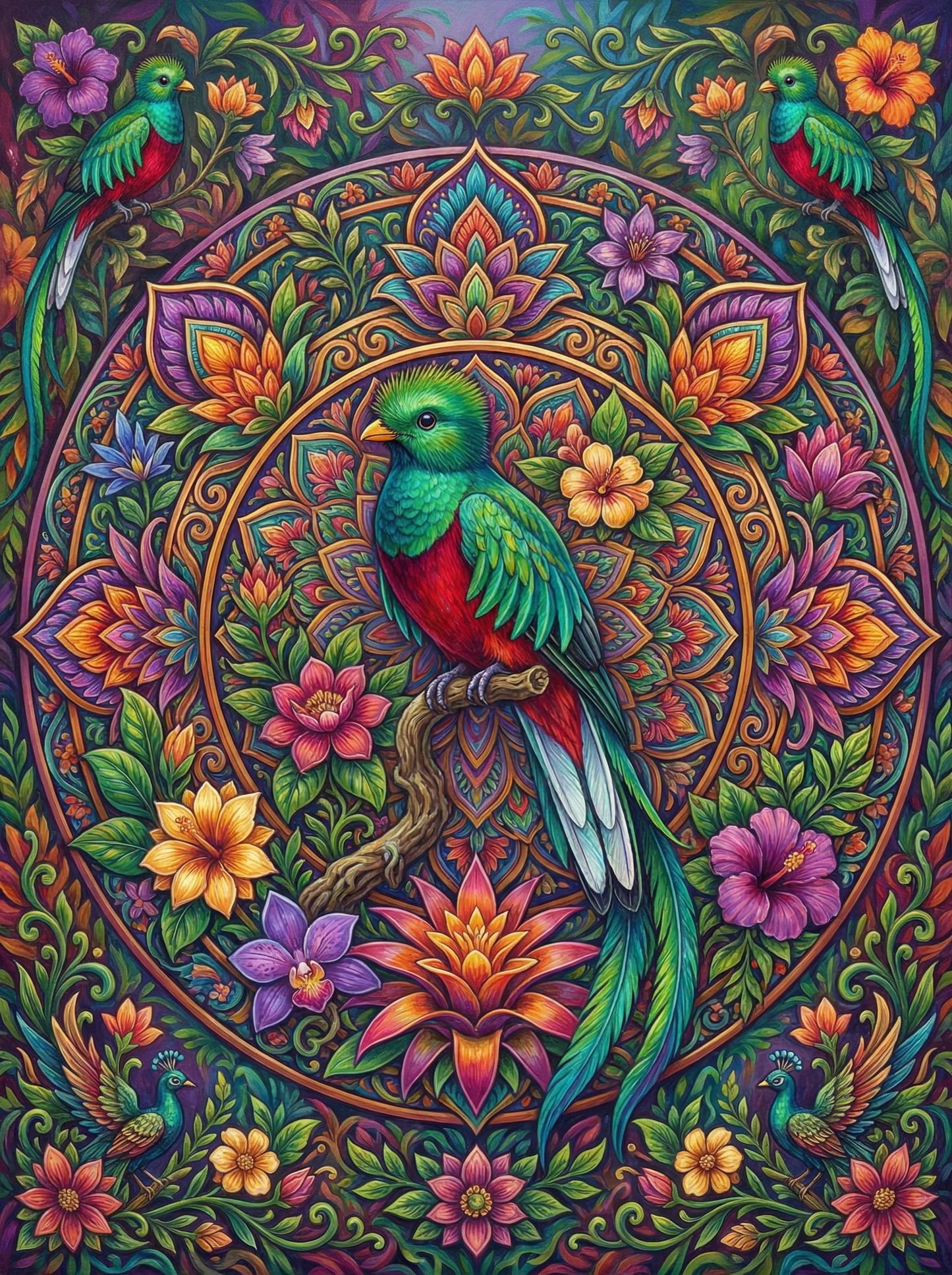 Ornate Parrot Mandala (80 Colors)