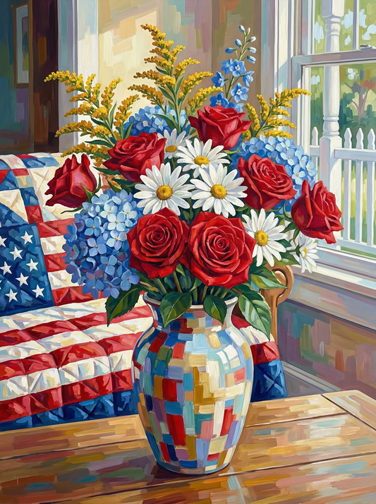 Patriotic Patchwork Pitcher (80 Colors)