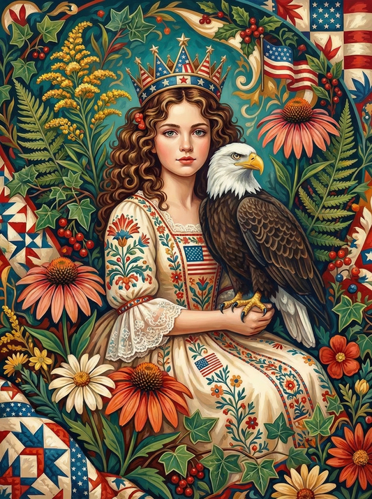 Patriotic Woman Eagle (120 Colors)