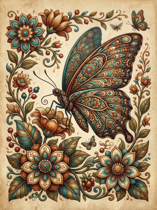 Patterned Butterfly Florals (120 Colors)