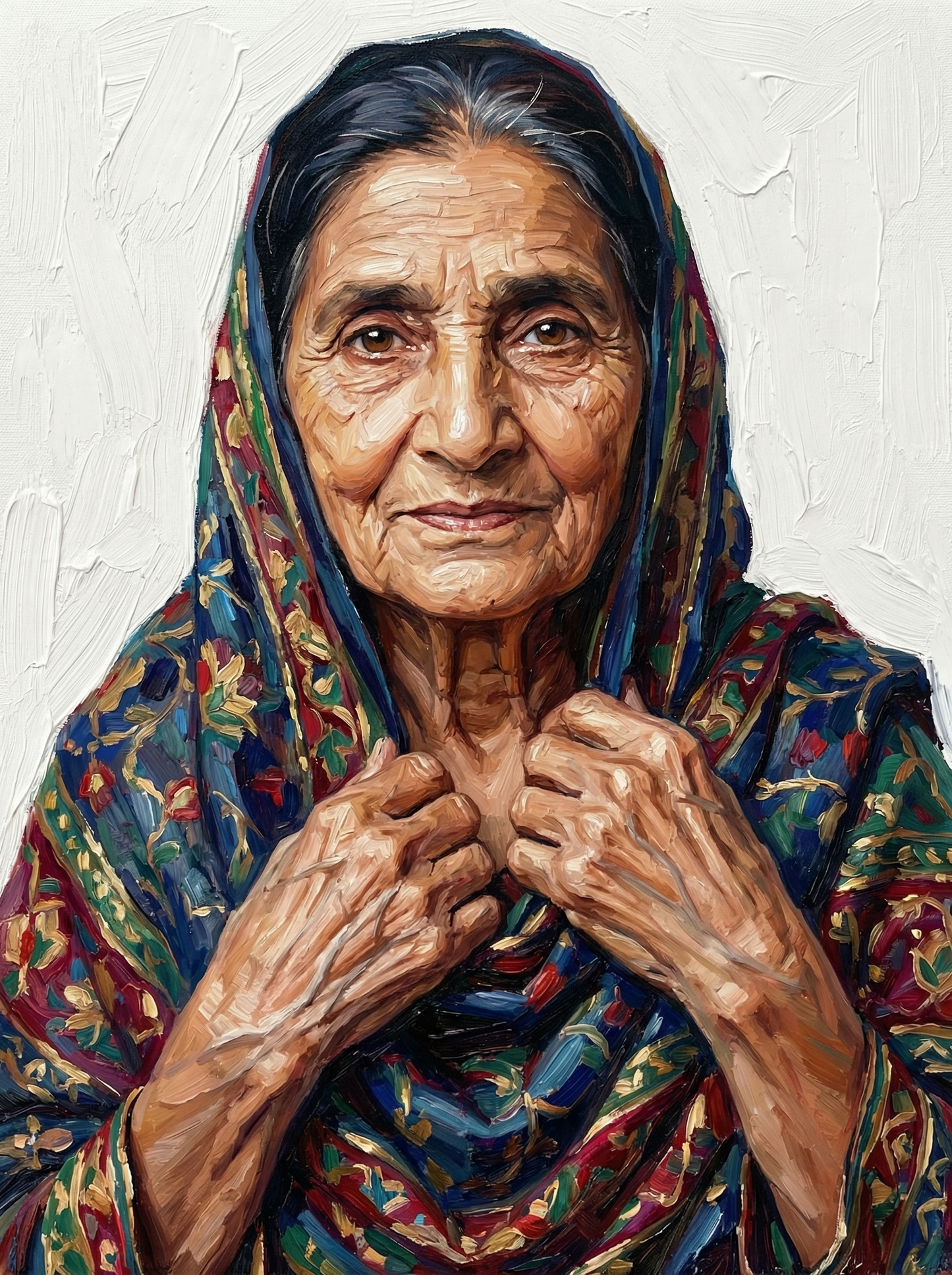 Peaceful Elder Woman Hands (120 Colors)