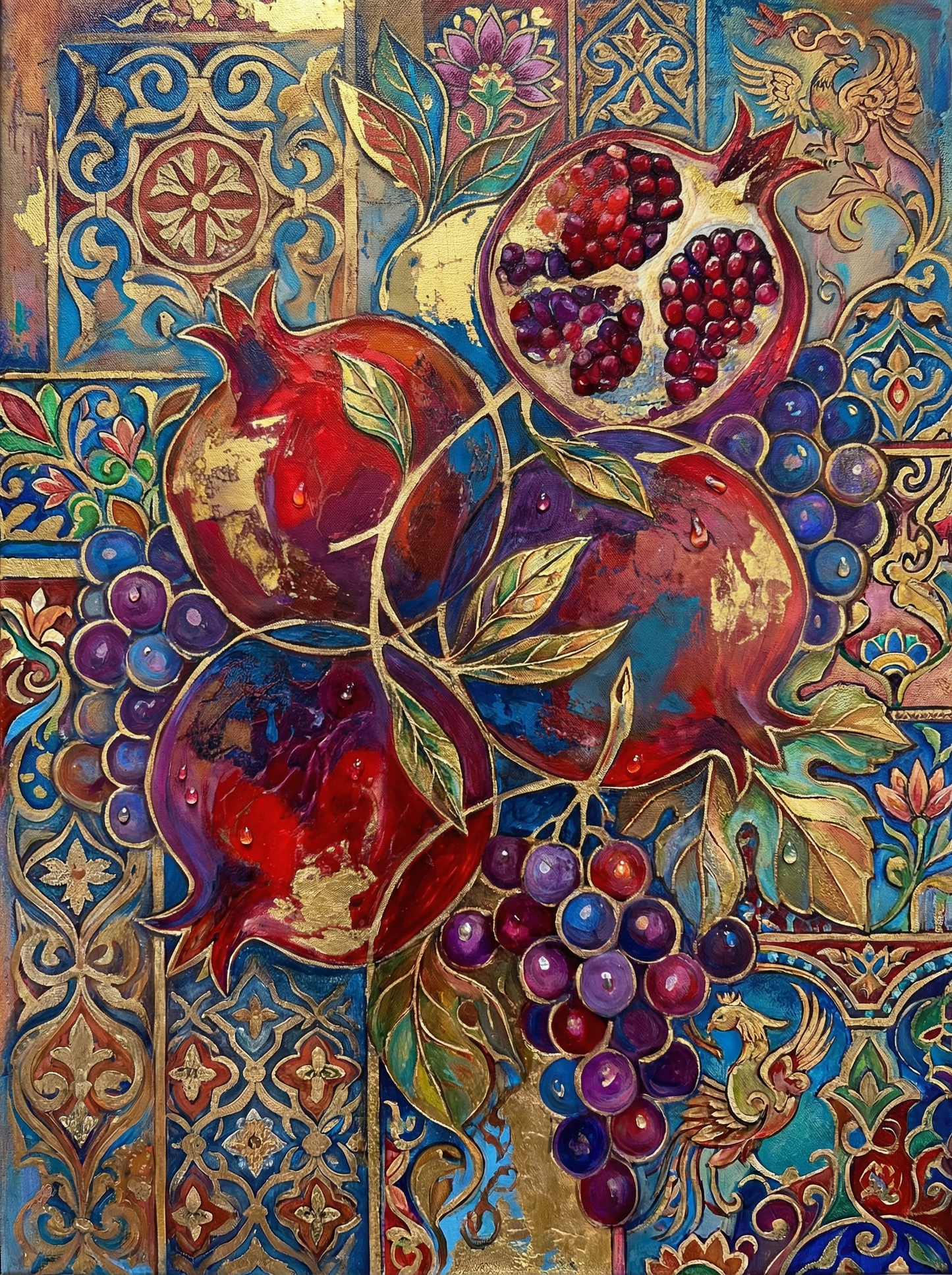 Pomegranate Grape Still Life (80 Colors)