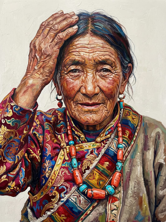 Radiant Elder Woman Headscarf (80 Colors)