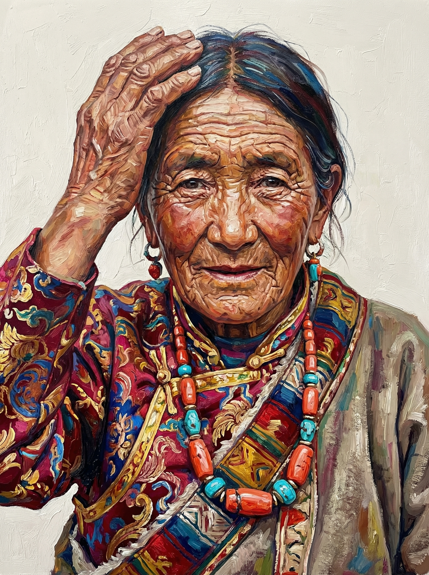 Radiant Elder Woman Headscarf (120 Colors)