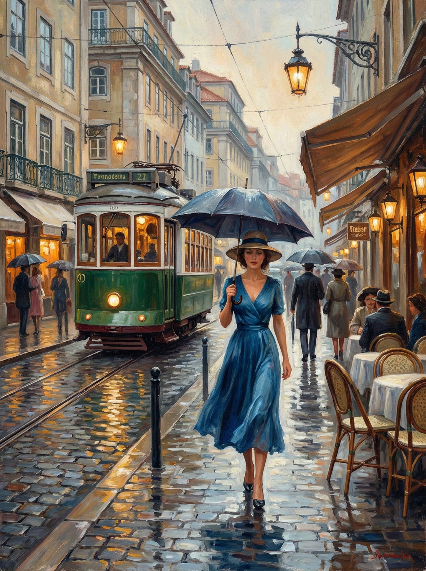 Rainy Day European Street (120 Colors)