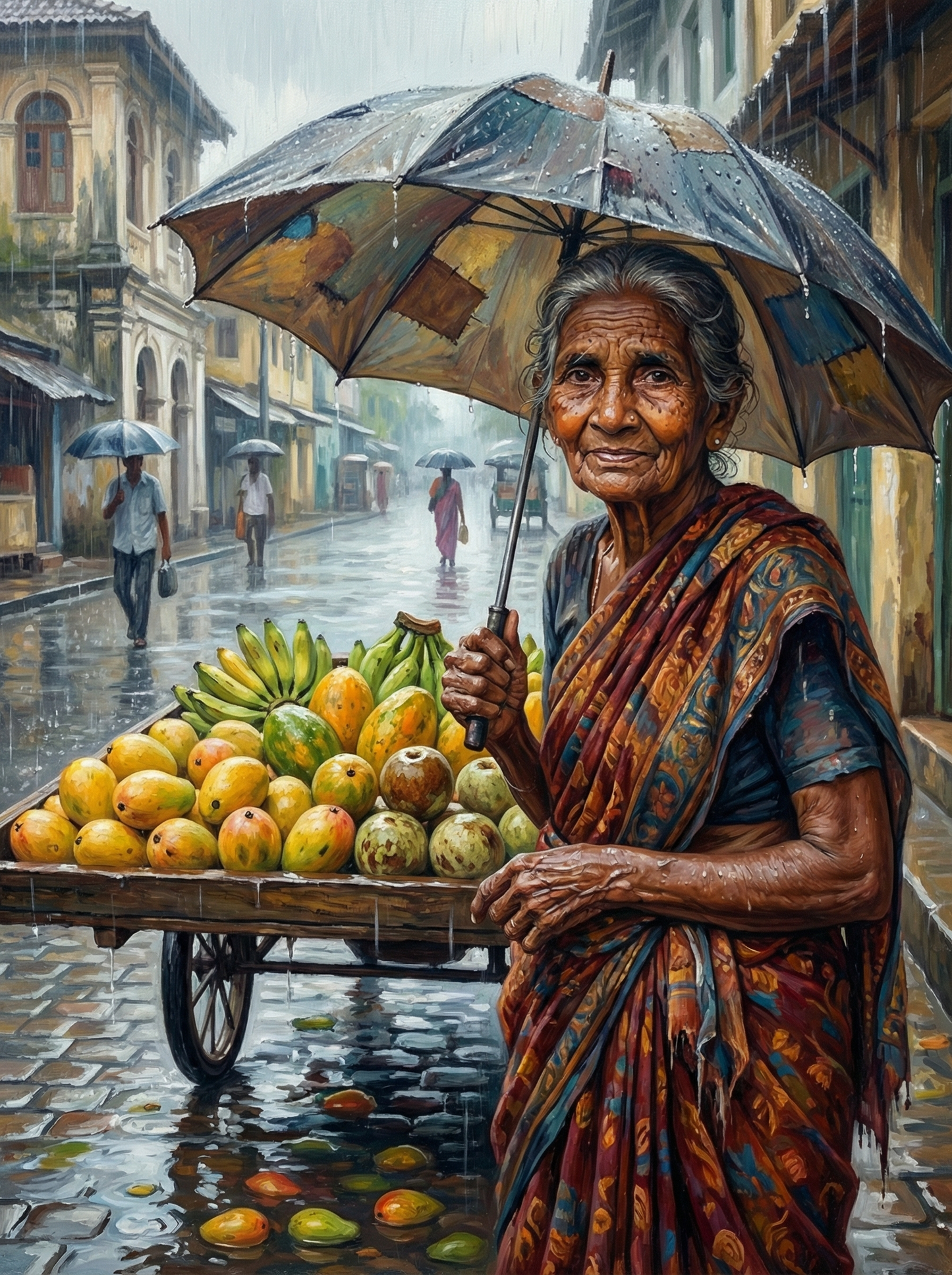 Rainy Fruit Stand