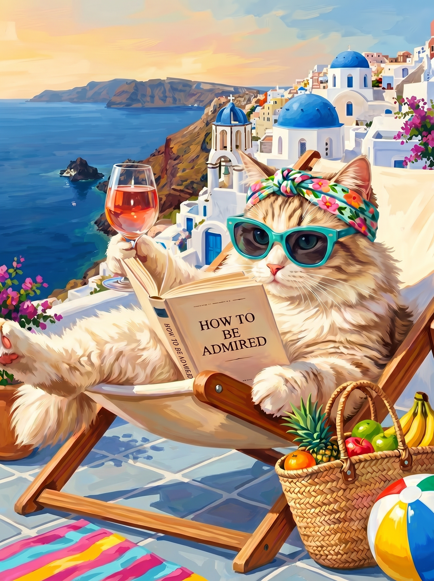 Santorini Cat Vacation (120 Colors)