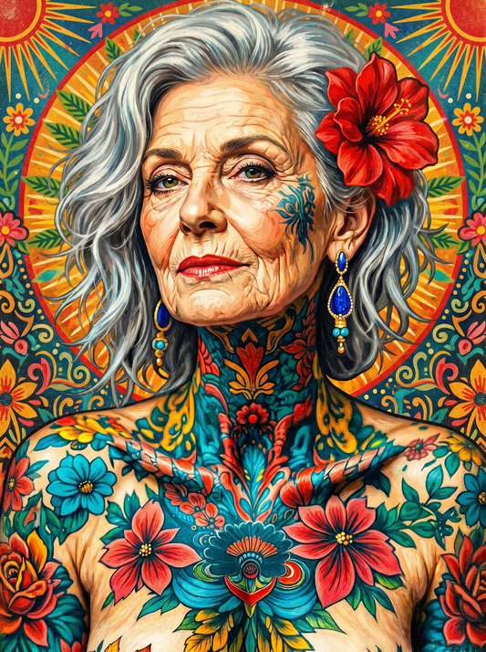Silver Haired Hibiscus Woman (80 Colors)