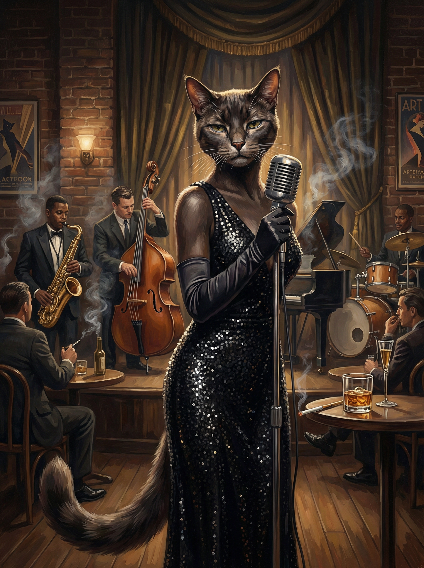 Smoky Jazz Cat Singer