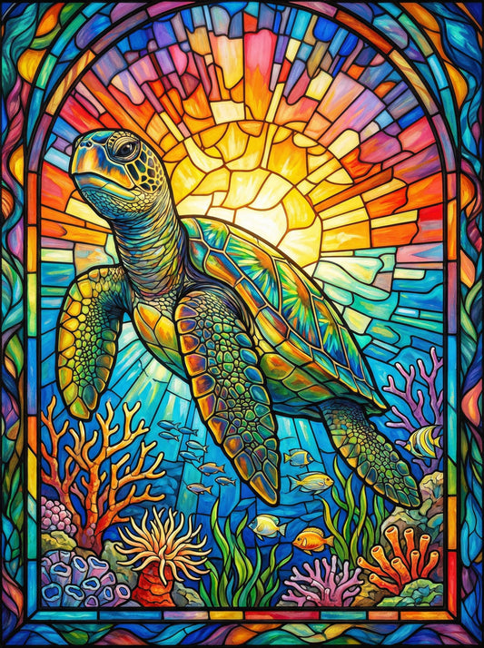 Stained Glass Sea Turtle (80 Colors)