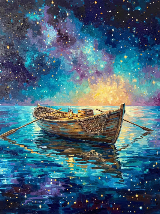 Starlit Boat On Water