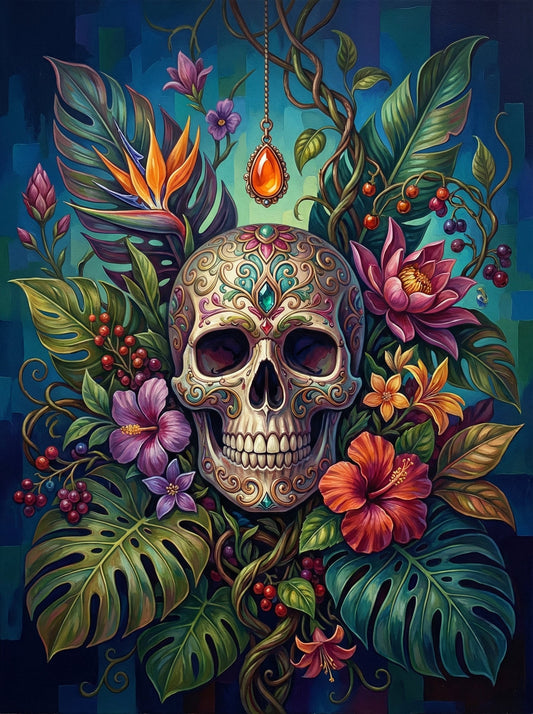 Sugar Skull Floral Art (80 Colors)