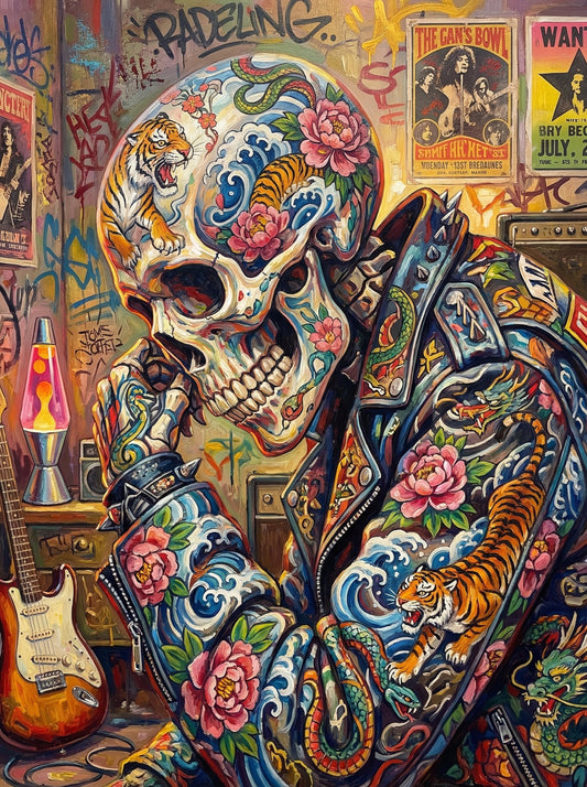 Sugar Skull Leather Jacket (120 Colors)