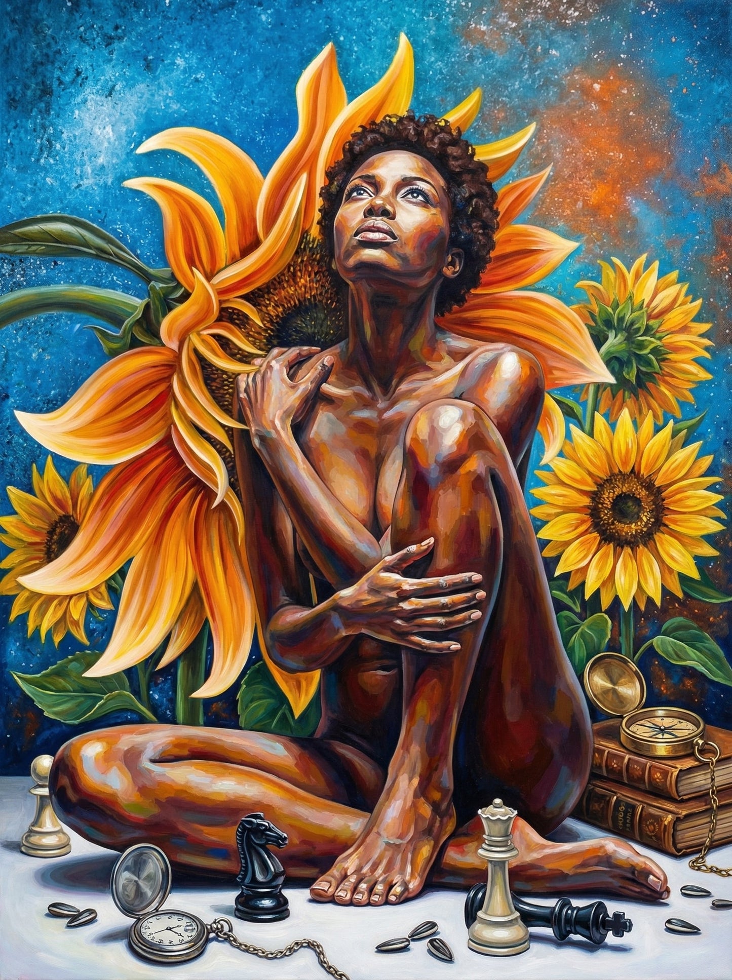 Sunflower Figure Contemplation (80 Colors)