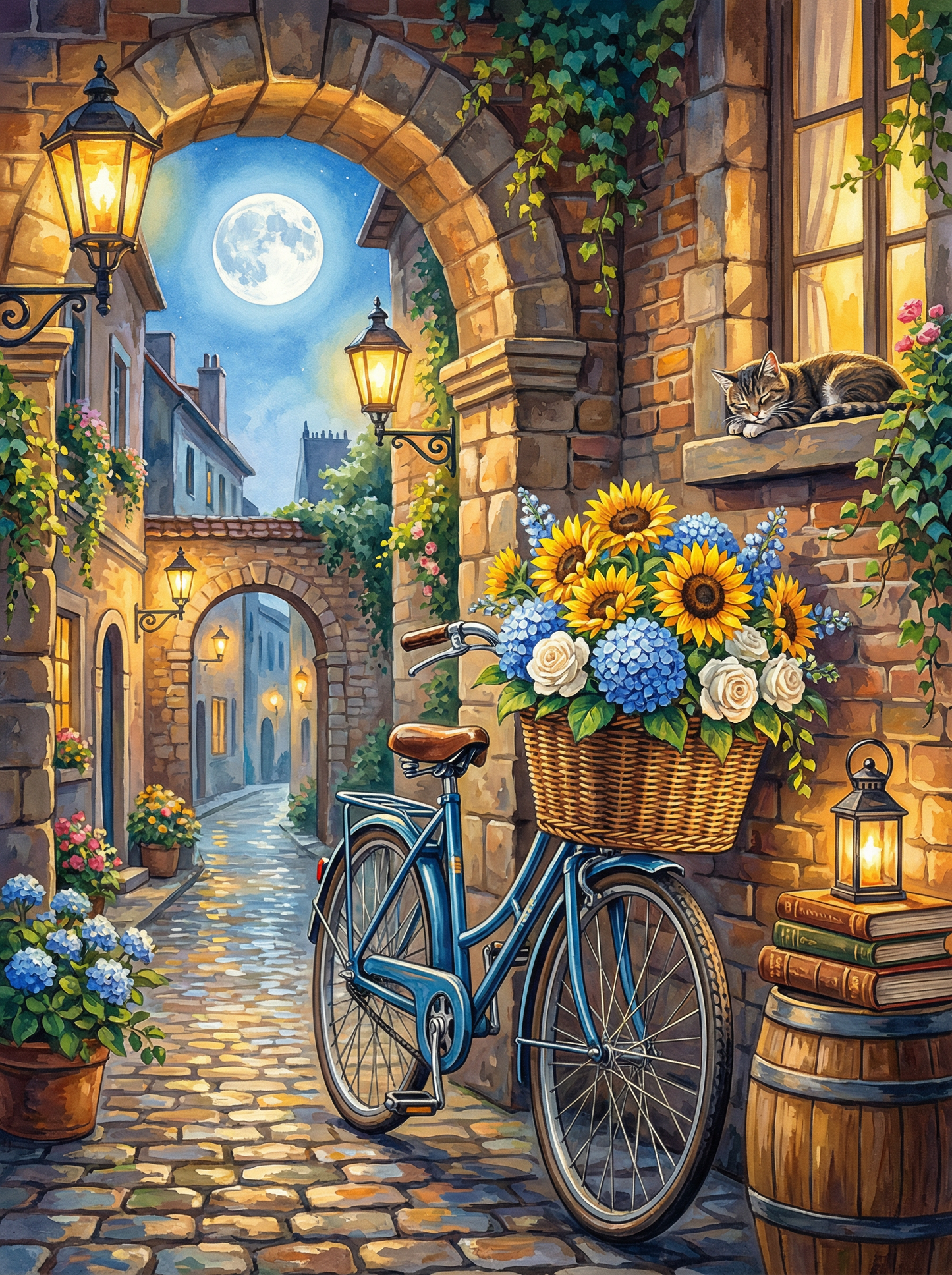 Moonlit Bicycle Alley
