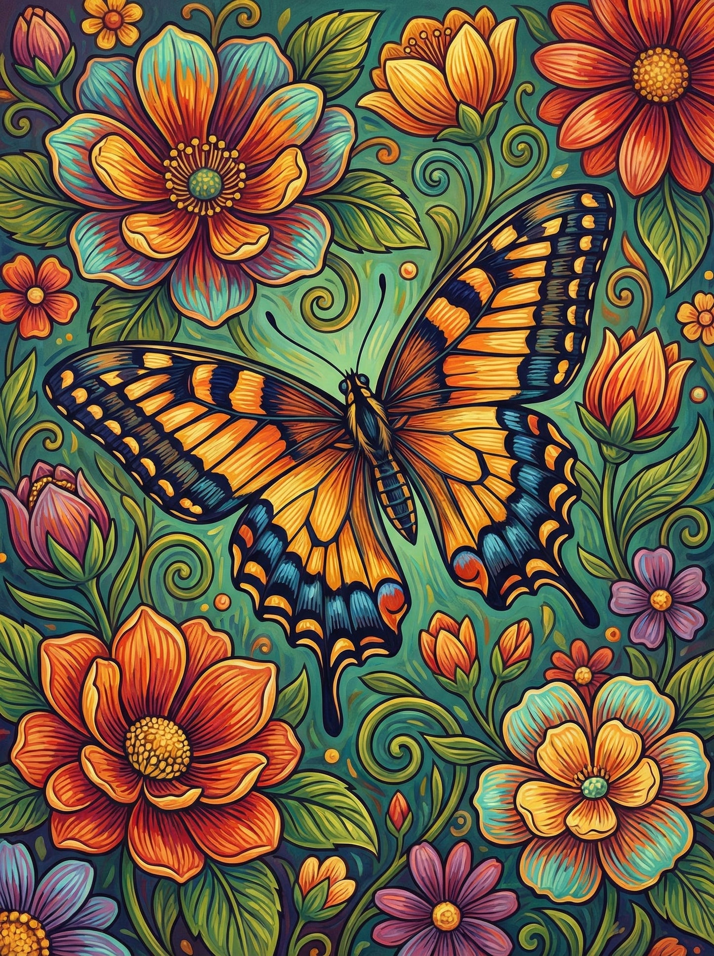 Swallowtail Butterfly Florals (80 Colors)