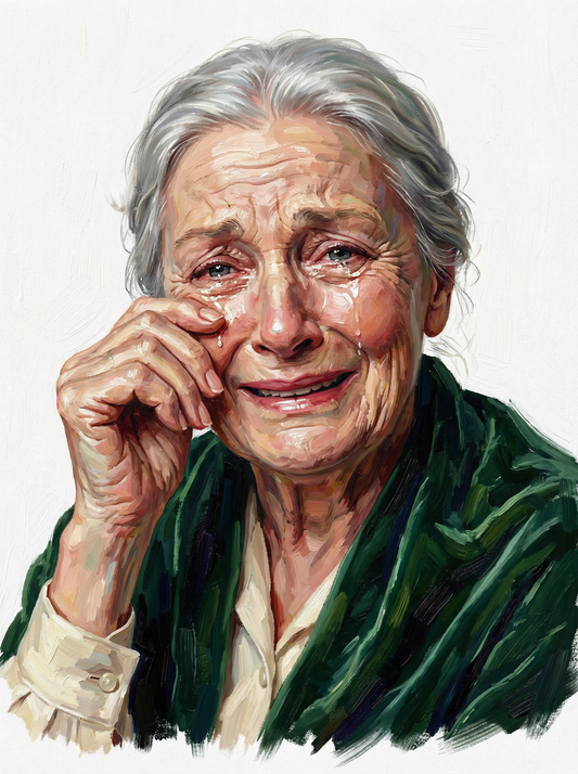 Thoughtful Elder Portrait (80 Colors)