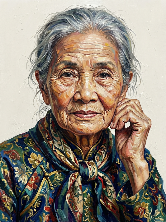 Thoughtful Senior Woman (120 Colors)