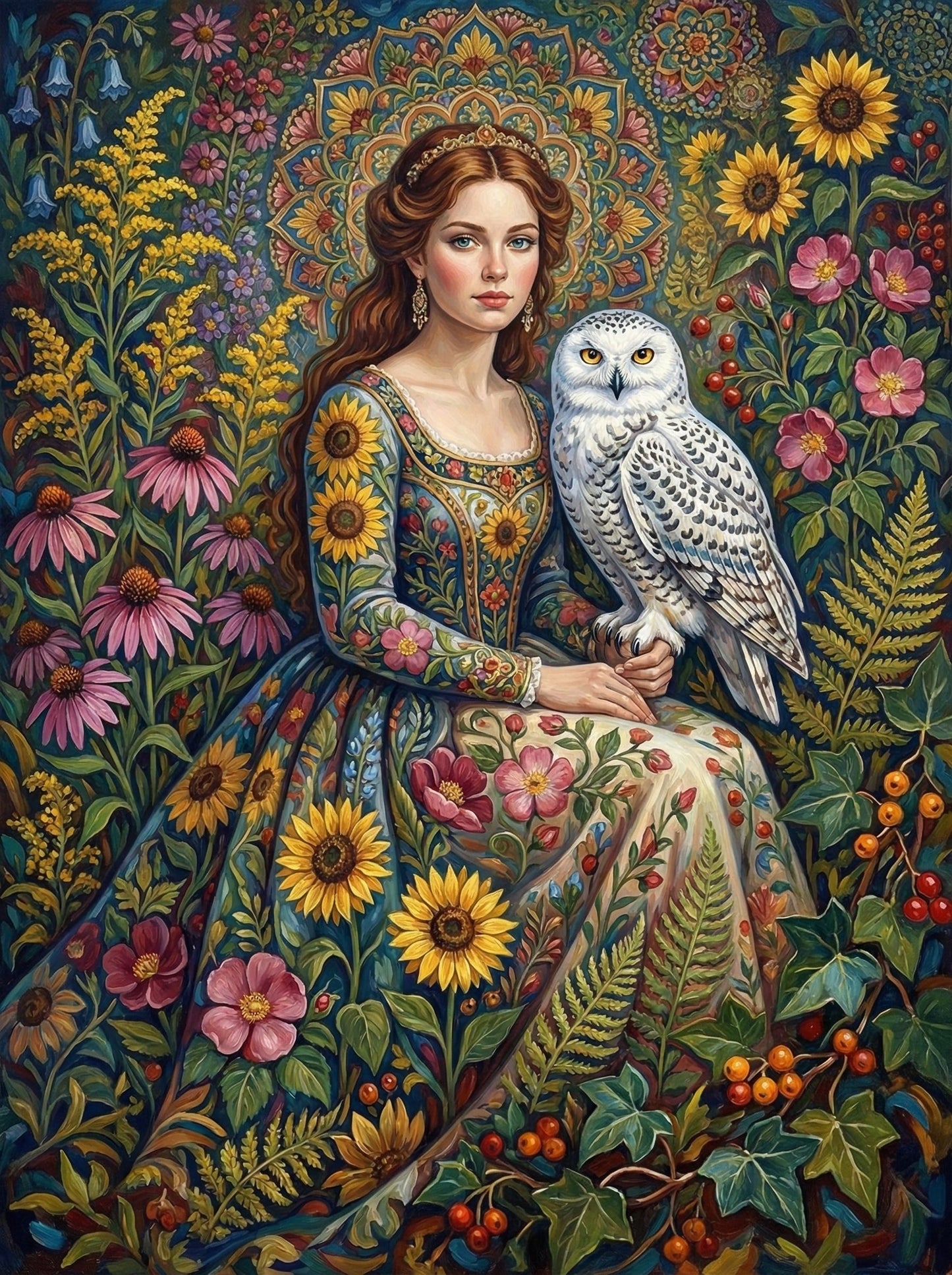 Victorian Woman Forest Owl (120 Colors)