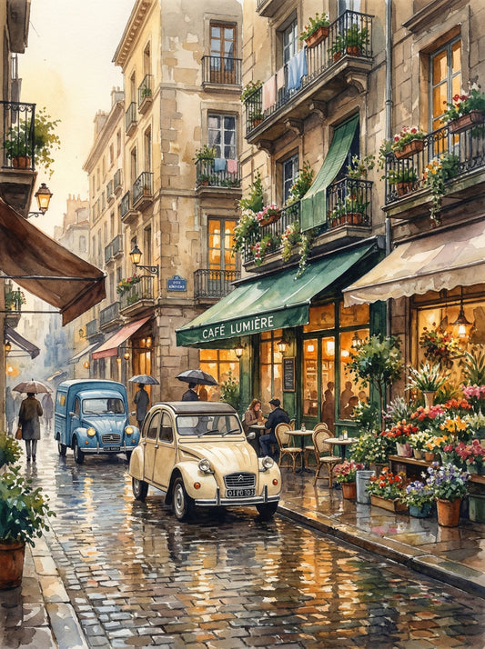 Vintage Parisian Street Scene