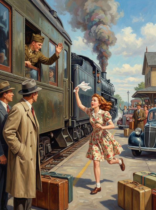 Vintage Train Station Farewell (80 Colors)