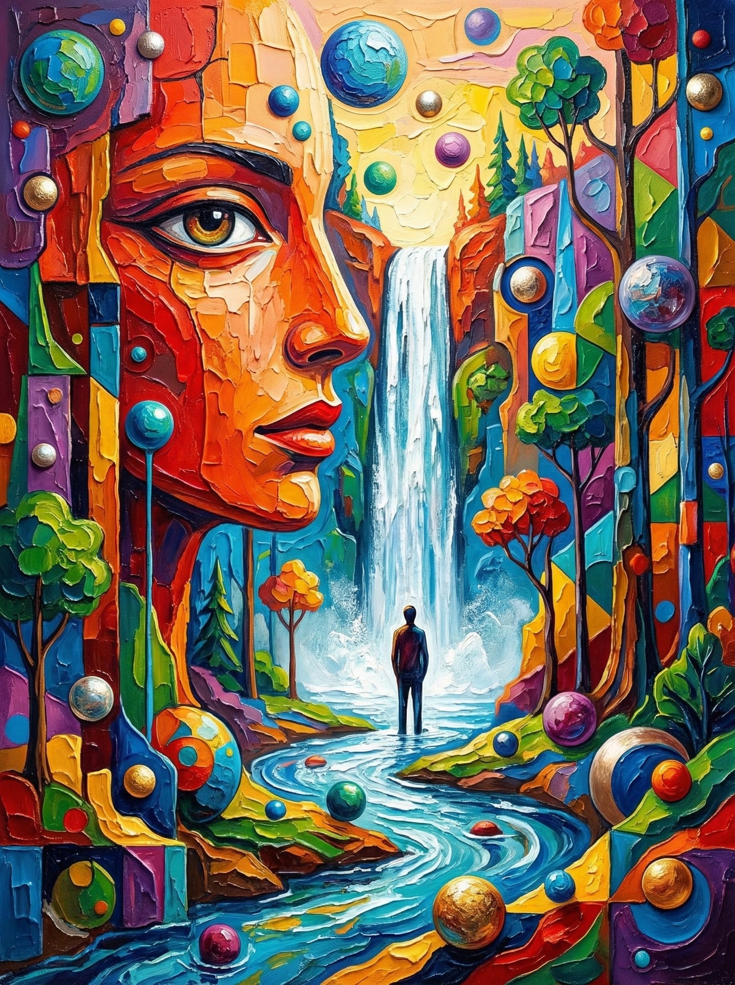 Waterfall Cosmic Portrait (80 Colors)