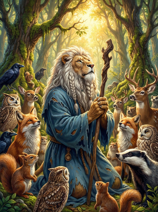 Lion Wizard With Woodland Creatures (80 Colors)