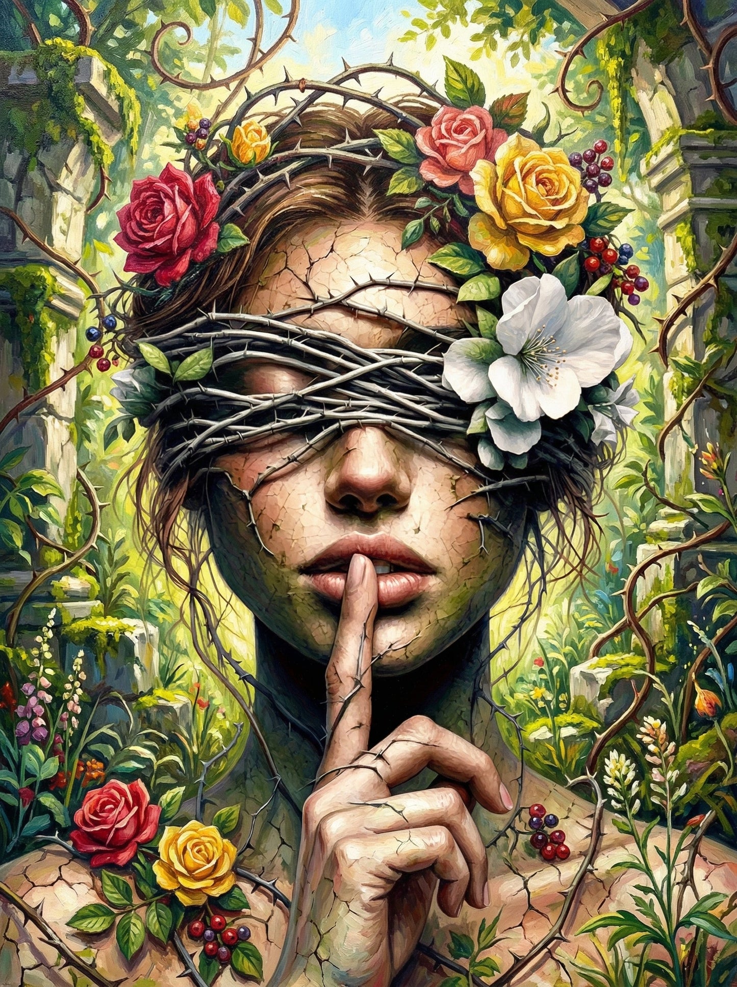Woman Blindfolded Silence (80 Colors)