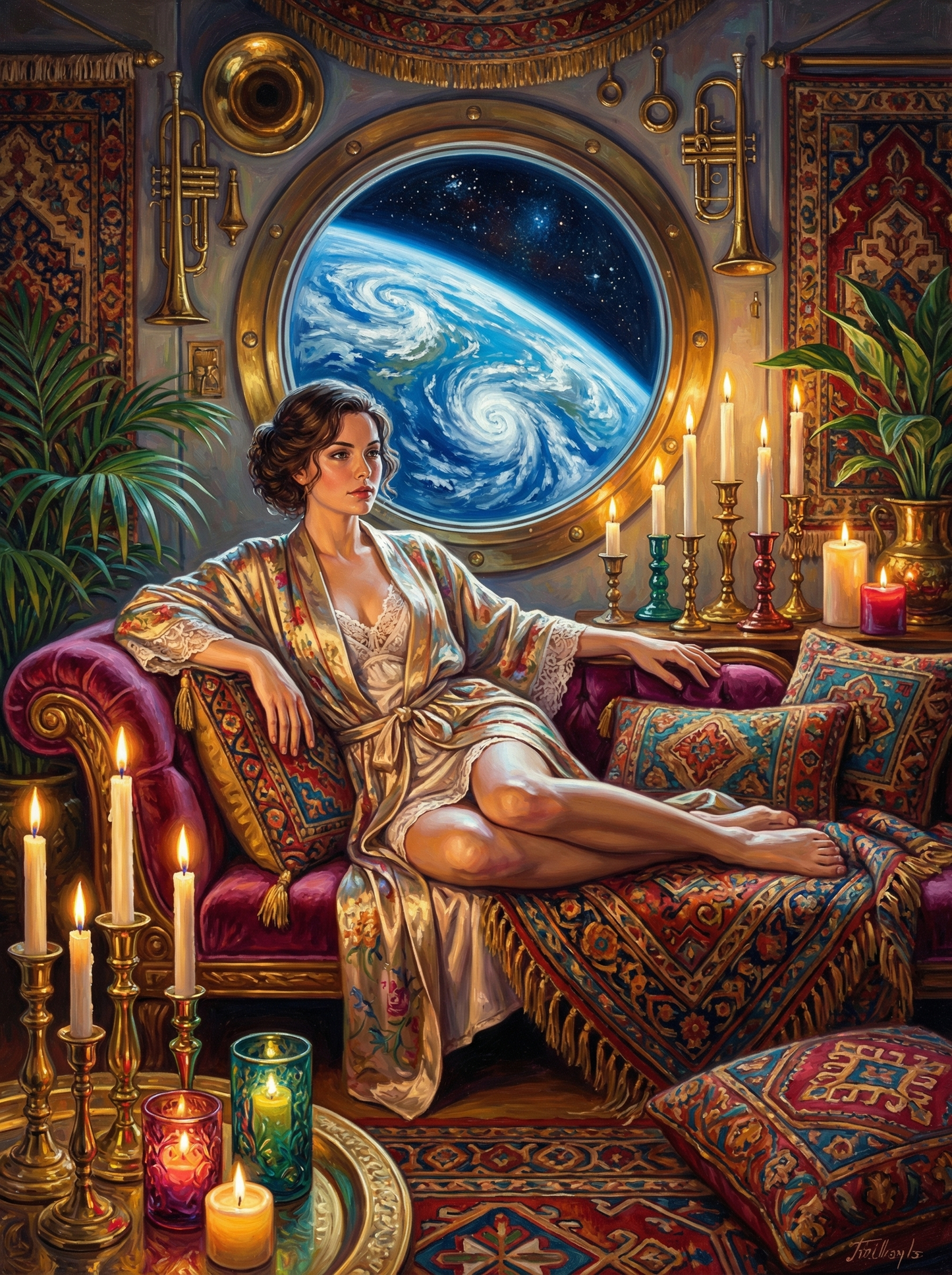 Woman Gazing Earth (80 Colors)