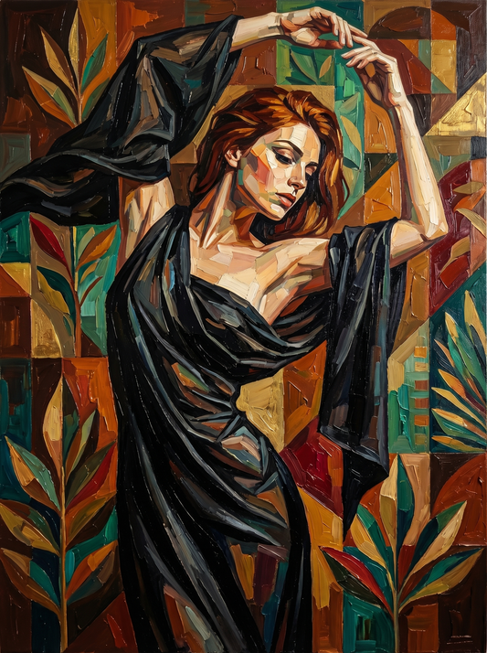 Woman With Flowing Scarf (80 Colors)