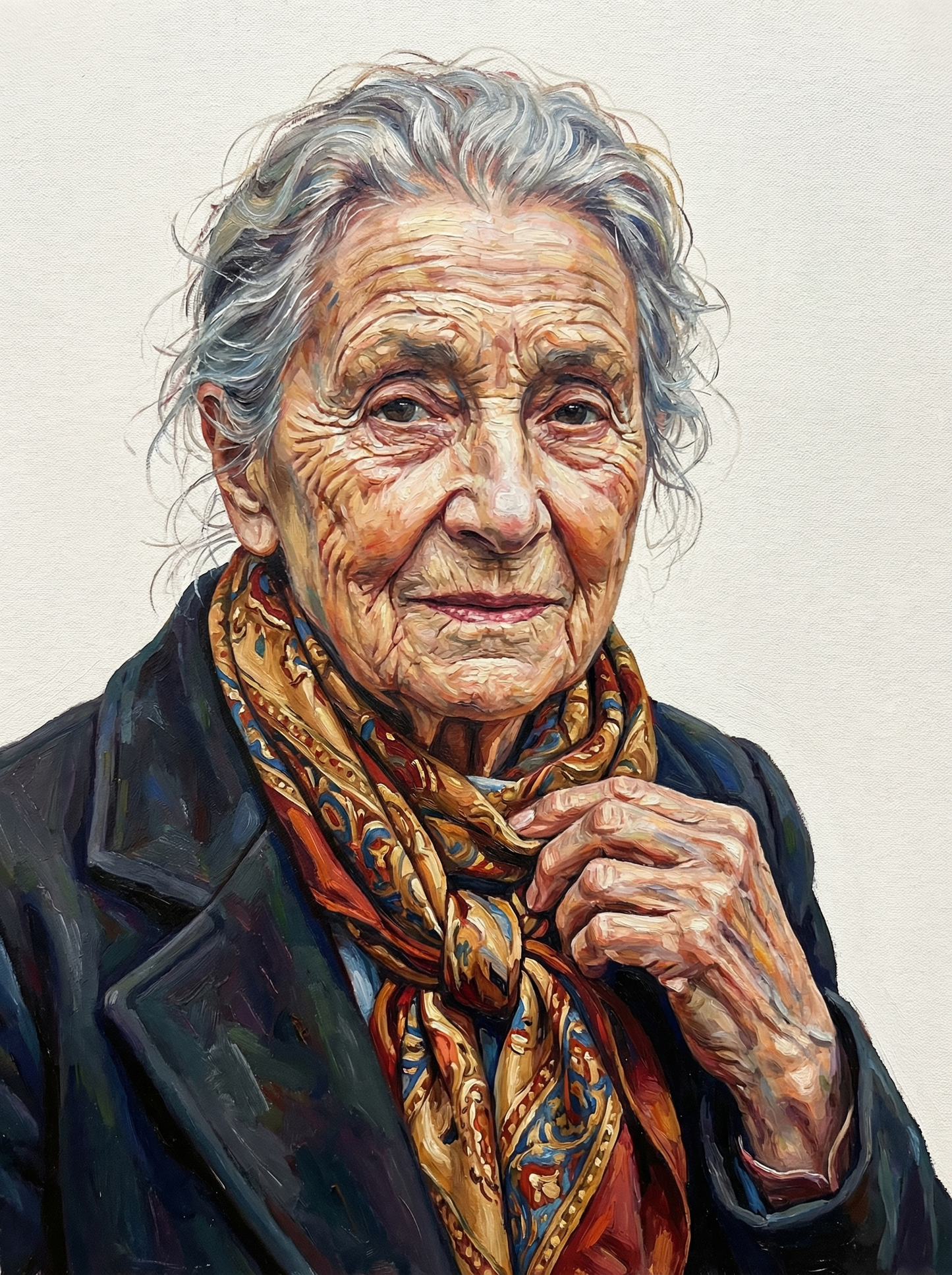 Woman With Knit Scarf (80 Colors)