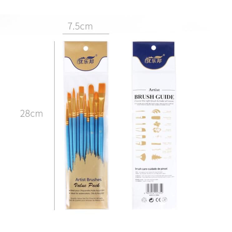 10 Pcs High Quality Paint Brushes