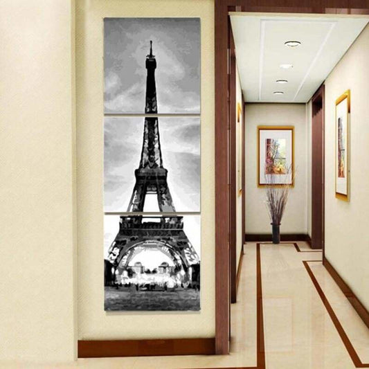 3PCS Multi Panel Eiffel Tower Diy Paint By Numbers Kits