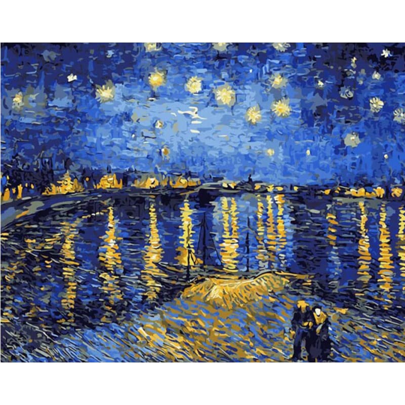 Abstract Quite River Diy Paint By Numbers Kits ZXQB382-19 - NEEDLEWORK KITS
