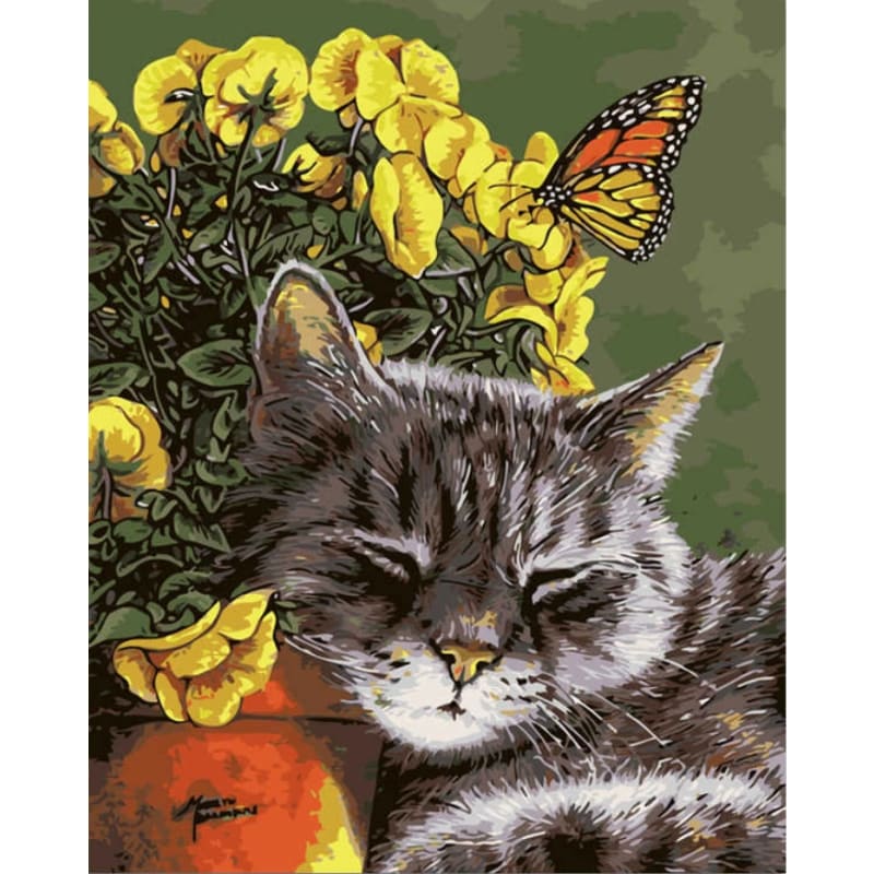 Animal Cat Diy Paint By Numbers Kits PBN95204 - NEEDLEWORK KITS