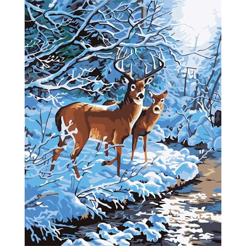 Animal Deer Diy Paint By Numbers Kits PBN92305 - NEEDLEWORK KITS