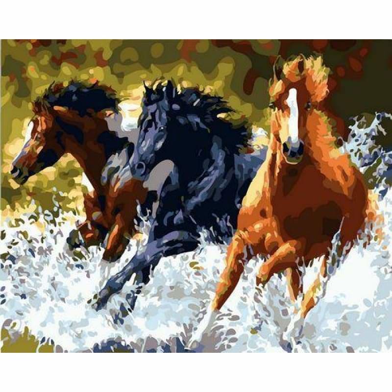 Animal Horse Diy Paint By Numbers Kits ZXQ1945 - NEEDLEWORK KITS