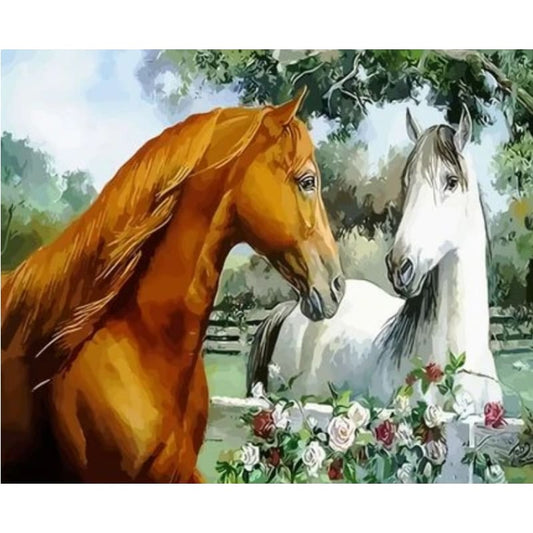 Animal Horse Diy Paint By Numbers Kits ZXQ2968 - NEEDLEWORK KITS