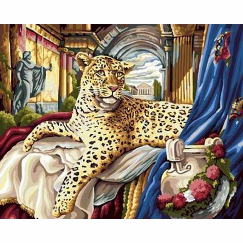 Animal Leopard Diy Paint By Numbers Kits ZXB183 - NEEDLEWORK KITS