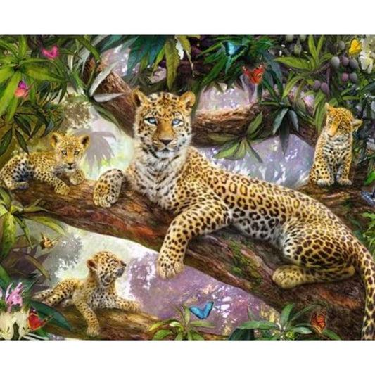 Animal Leopard Diy Paint By Numbers Kits ZXQ2894 - NEEDLEWORK KITS