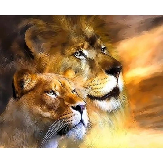 Animal Lion Diy Paint By Numbers Kits ZXQ3518 - NEEDLEWORK KITS